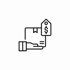 parcel price tag icon sign vector