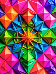 Colorful seamless geometric pattern with abstract mosaic polygon shapes, ideal for futuristic art decoration or web design