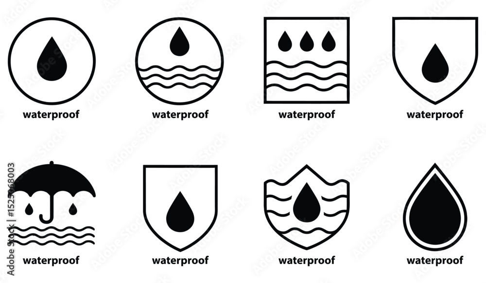 Poster waterproof design elements seamless patterns textures and icons