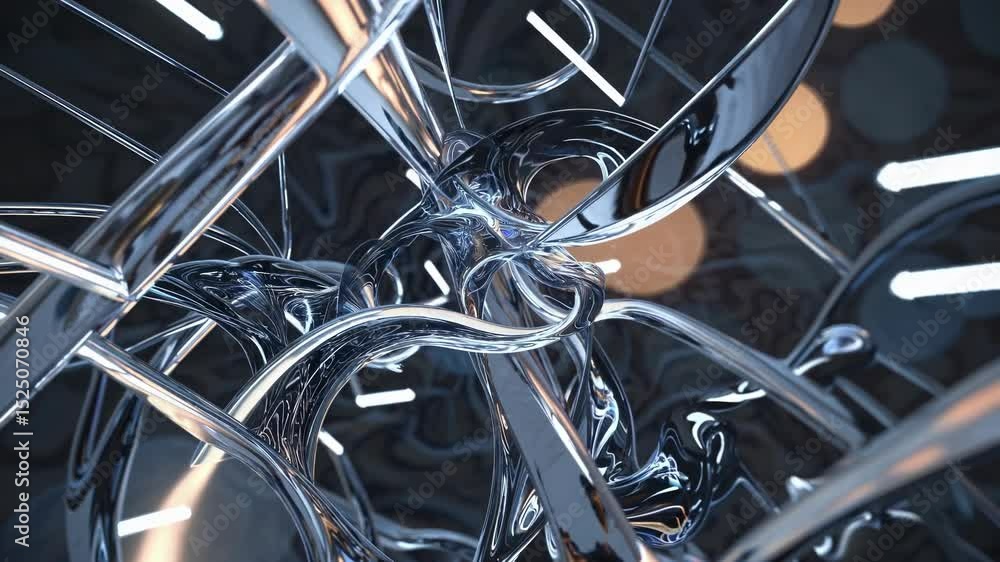 Leinwandbilder exploring intricate designs in a modern art installation featuring metallic structures and captivati
