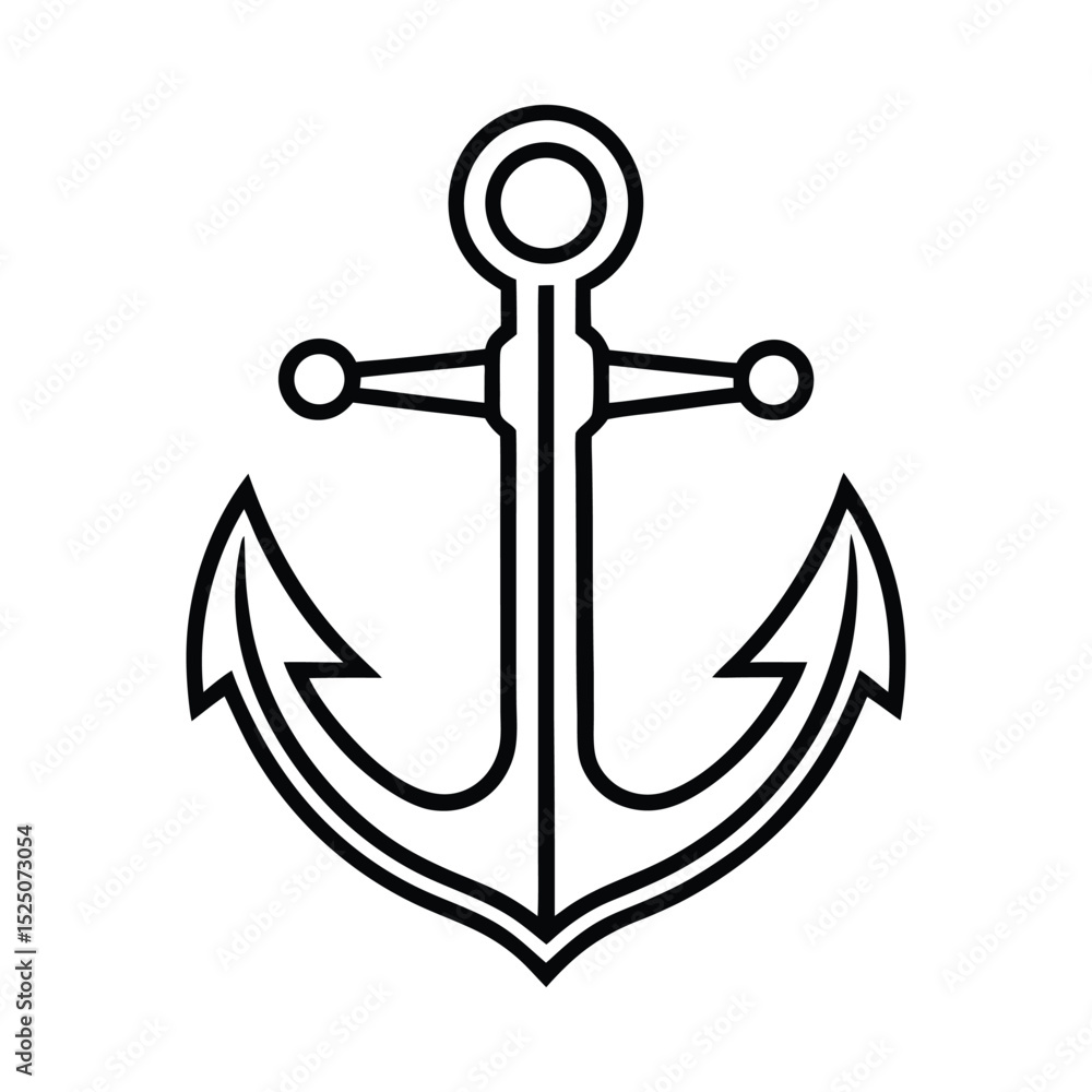 Aufkleber anchor icon outline vector a nautical graphic design element for websites and applications