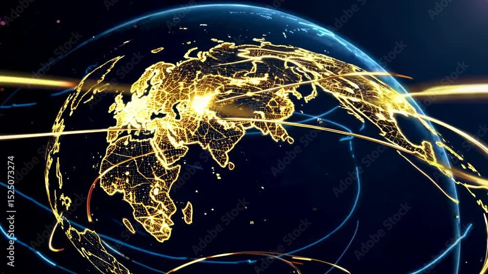 Poster exploring global connectivity through a digital representation of north america and its networks