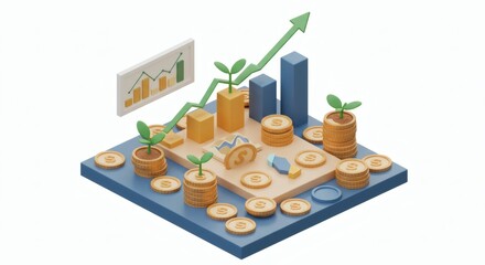 Financial Growth Investment, Returns, and Profit Visualization