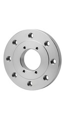 Metal flange with screw holes industrial part