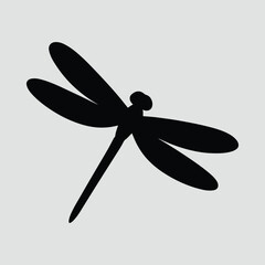 Silhouette Dragonfly insect black design Illustration Vector