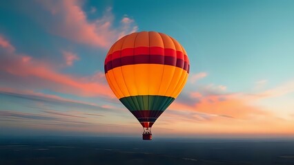 Fototapeta premium hot air balloon in sunset