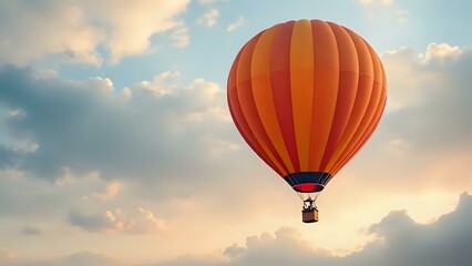 Naklejka premium hot air balloon over sunset