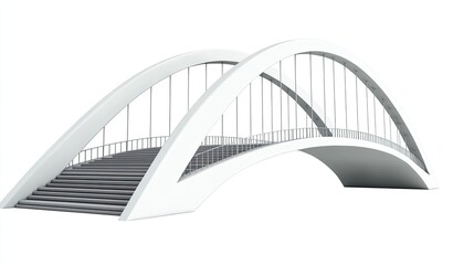 Obraz premium Modern Architectural Bridge Design with Elegant Arches and Stairs