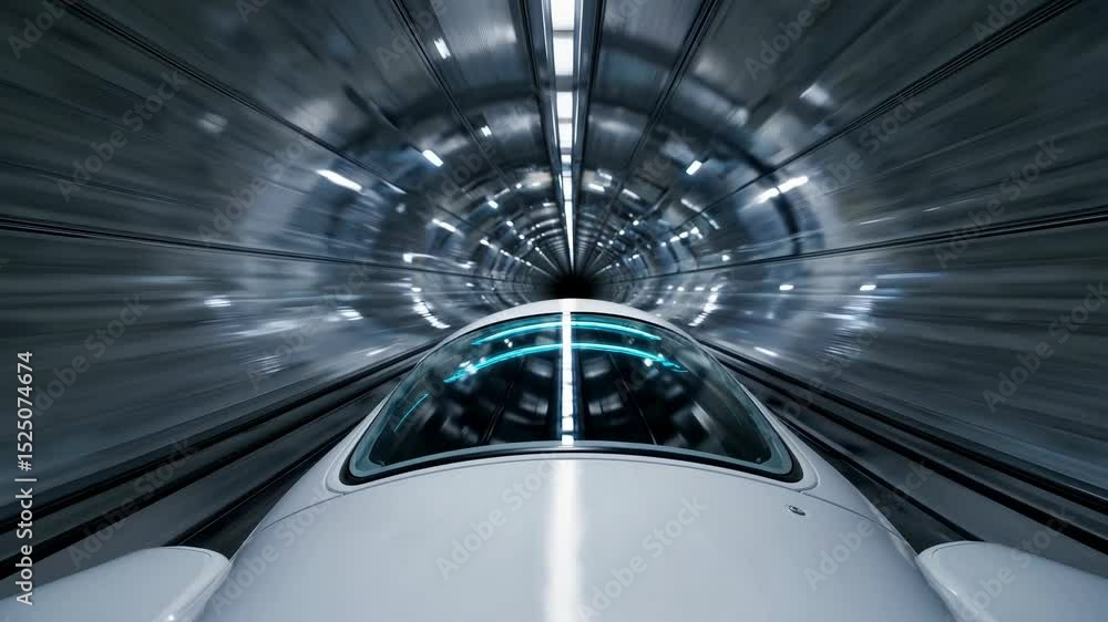 Aufkleber experience high-speed travel inside a futuristic tunnel within a modern transportation system