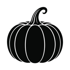 Simple Black and White Pumpkin Illustration for Halloween or Thanksgiving