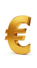 Obraz premium 3d render of a golden euro currency symbol