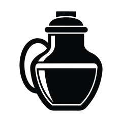 Vector Silhouette of a Coffee Flask A Simple, Clean Icon for Your Designs