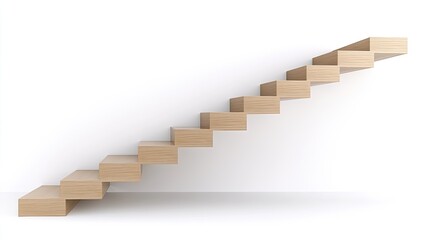 Elegant Wooden Steps Leading Upward in Minimalist Style Design