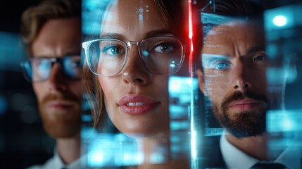 Business Team Working With Futuristic Digital Interface