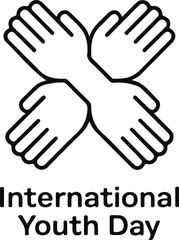 Obraz premium Outline Hands Symbol Unite Collaboration Togetherness On Transparent Background
