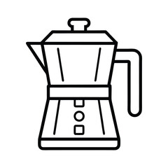 Moka Pot Coffee Maker Line Icon Outline Vector Illustration for Websites and Apps