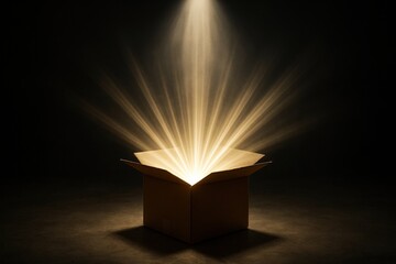 Mystical Light Rays Emanating From Open Box