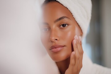 Skincare Routine in Soft Daylight with Minimal Packaging and Glowing Skin