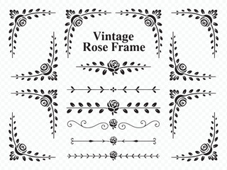 Obraz premium Floral corner and divider elements Vector