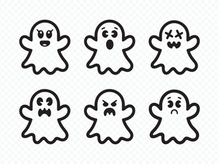Spooky ghost character illustration Vector