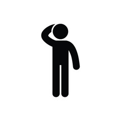 Simple Pictogram of Person Looking or Searching