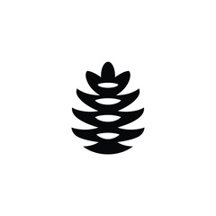 Simple Black Pine Cone Icon Graphic Design