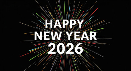 happy new year 2026 firework black background