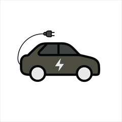 Electric car icon concept illustration