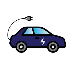 Electric car icon concept illustration