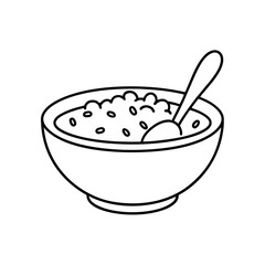 -minimalist-outline-drawing-of-a-bowl-of-cereal-wi.eps