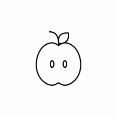 half apple icon sign vector