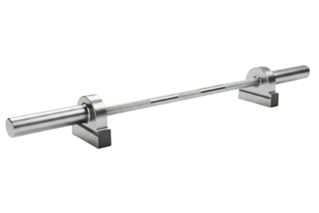Durable weightlifting bar designed for strength training isolated on a transparent background