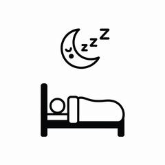 Sleeping Person in Bed Under the Moon