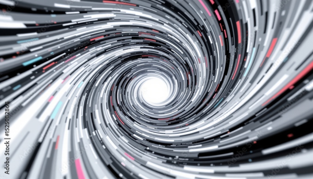 Poster a captivating digital tunnel of swirling abstract lines creating a mesmerizing visual. the tunnel of