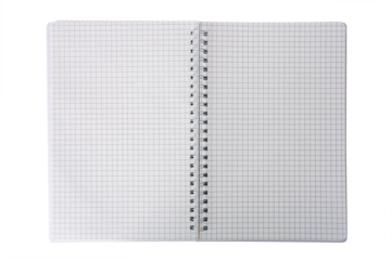 The Photo of a notebook on a white background, taken with a 45Mp high resolution camera.