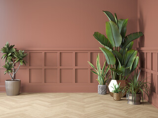 Luxury Interior. Modern empty living room interior 3D illustration