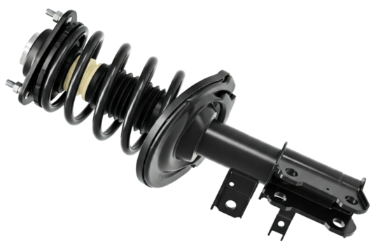 Durable automotive shock absorber for enhanced vehicle performance isolated on a transparent background