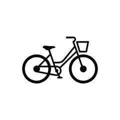 Fototapeta premium Simple Line Art Illustration of a Bicycle with Basket