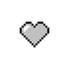 silver pixel heart 