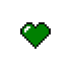 green pixel heart