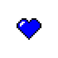 blue pixel heart