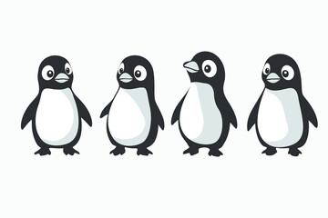Naklejka premium two penguins on a white background