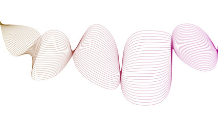 Vector curvy abstract line art wavy flowing dynamic colorful lines white background in concept music or sound, wave, wind, information flow	
