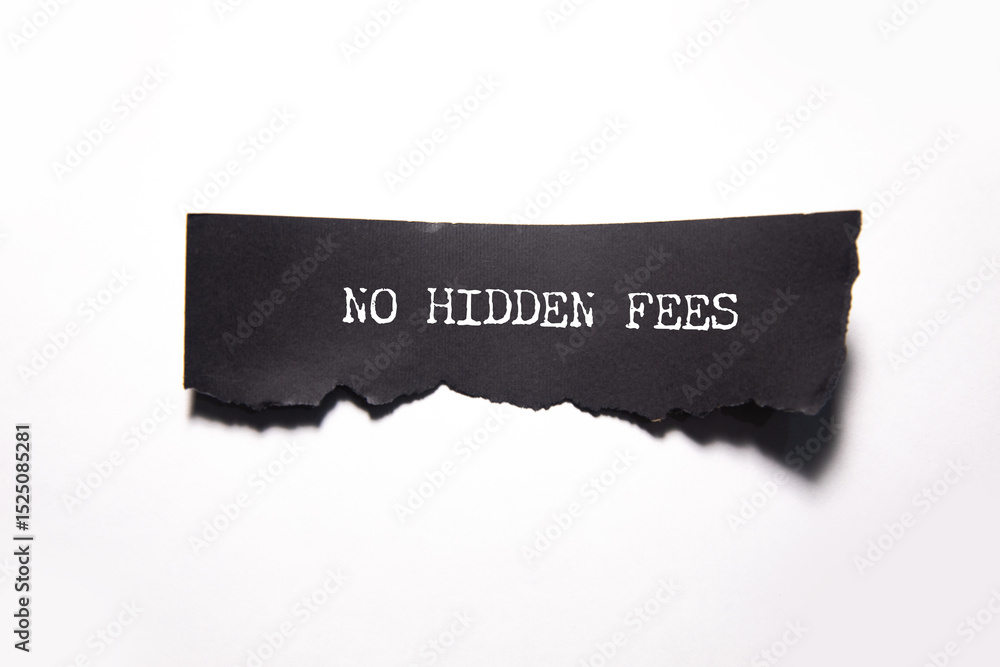 Poster text sign showing only not fees