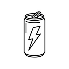 Energy Drink Can Line Art Illustration