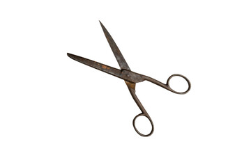 Vintage rusty scissors isolated transparent png