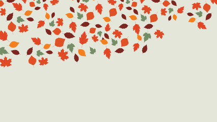 Autumn Sale Banner with Falling Leaves from Top Border, Perfect for Simple and Clean Promotions