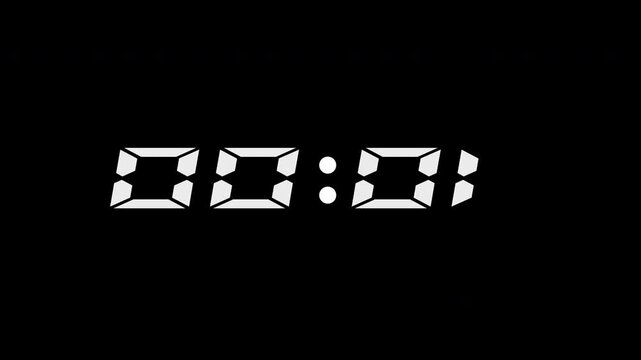 5second countdown on digital clock Suitable for video intros, presentations, countdowns, and times ensitive content creation.
