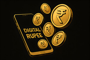 Digital Rupee Coins: Modern Indian Currency Concept