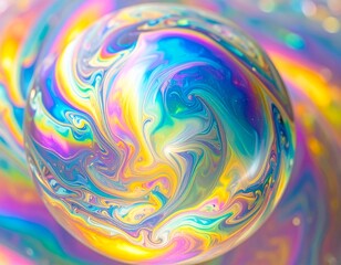 Custom AI Model 色彩が舞う幻想のバブルアート